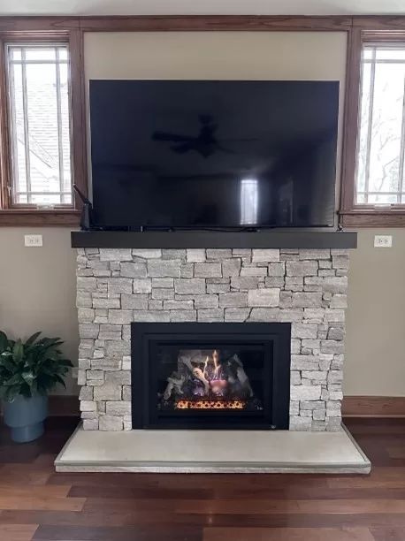 wood to gas fireplace conversion project by Hearth and Home