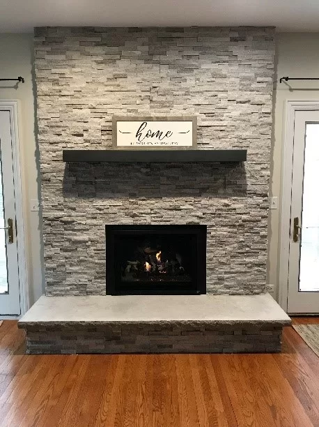 wood to gas conversion fireplace project