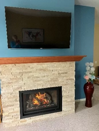 gas fireplace installation project by Hearth and Home