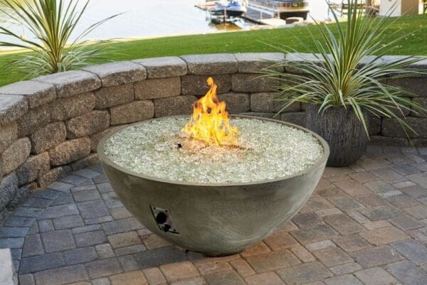 The Outdoor GreatRoom - Natural Grey Cove Edge 42" Round Gas Fire Pit Bowl