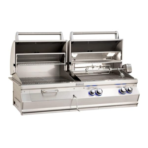 Fire Magic - Aurora A830i Gas/Charcoal Combo Built-In Grill - Image 2